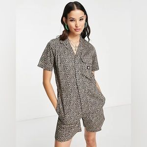 Animal Print Dickies Romper